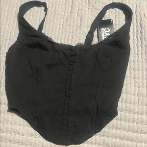 Trendy Black Bodysuit Top